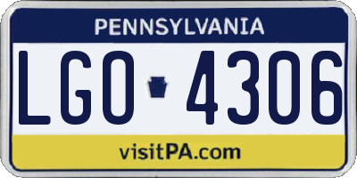 PA license plate LGO4306