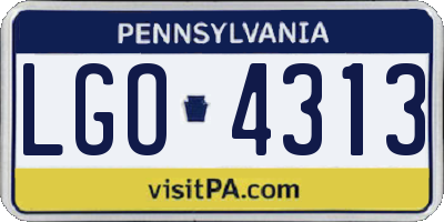 PA license plate LGO4313