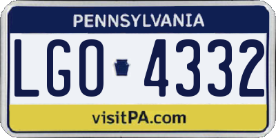 PA license plate LGO4332