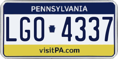 PA license plate LGO4337