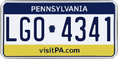 PA license plate LGO4341