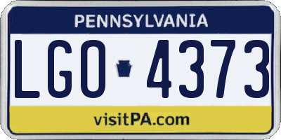 PA license plate LGO4373
