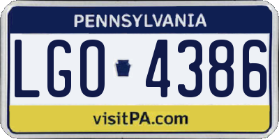 PA license plate LGO4386