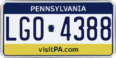 PA license plate LGO4388