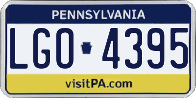 PA license plate LGO4395
