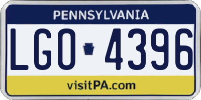PA license plate LGO4396