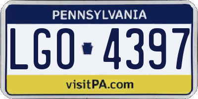 PA license plate LGO4397