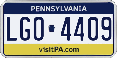 PA license plate LGO4409