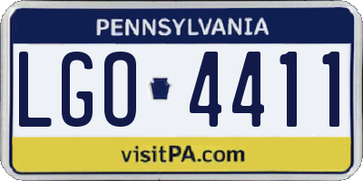 PA license plate LGO4411