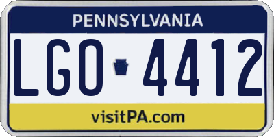 PA license plate LGO4412