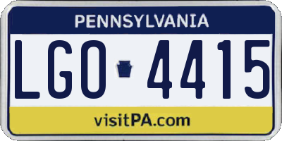 PA license plate LGO4415