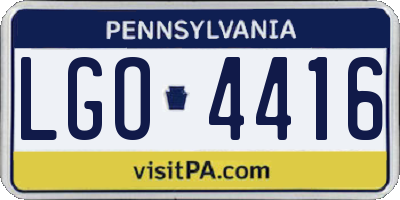 PA license plate LGO4416