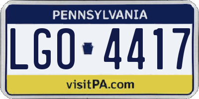 PA license plate LGO4417