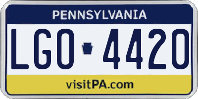 PA license plate LGO4420