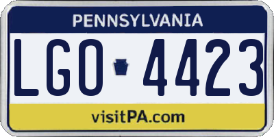 PA license plate LGO4423