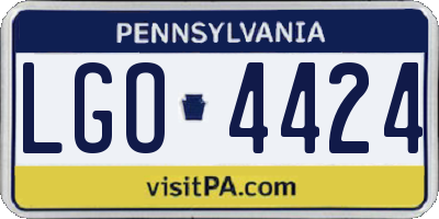 PA license plate LGO4424