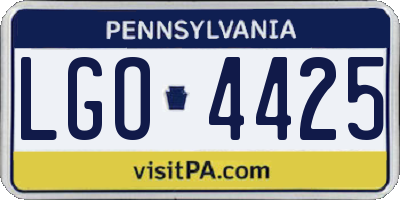 PA license plate LGO4425