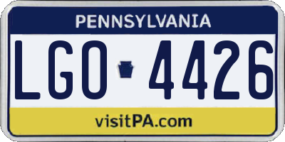 PA license plate LGO4426