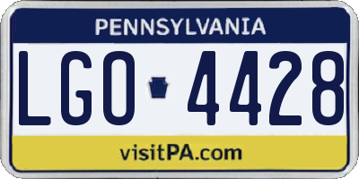 PA license plate LGO4428