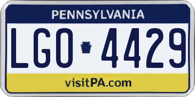 PA license plate LGO4429