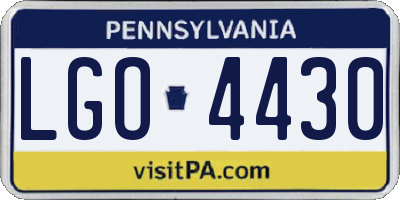 PA license plate LGO4430