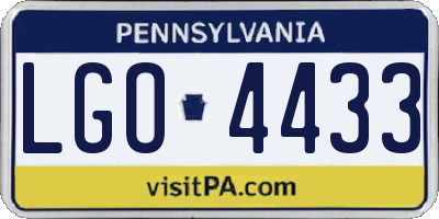 PA license plate LGO4433