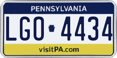 PA license plate LGO4434