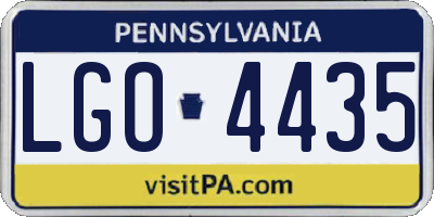 PA license plate LGO4435