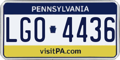 PA license plate LGO4436