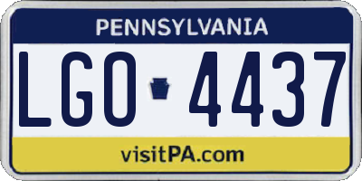PA license plate LGO4437