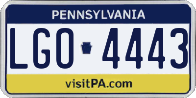 PA license plate LGO4443