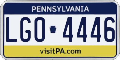 PA license plate LGO4446