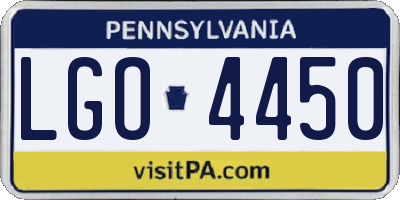 PA license plate LGO4450