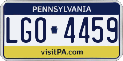 PA license plate LGO4459