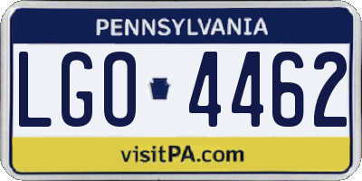 PA license plate LGO4462