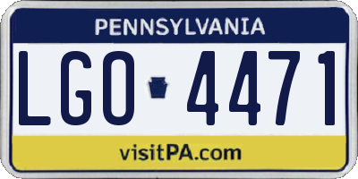 PA license plate LGO4471