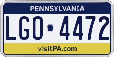 PA license plate LGO4472