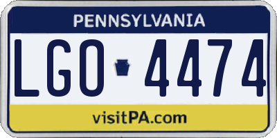 PA license plate LGO4474