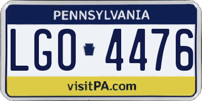 PA license plate LGO4476