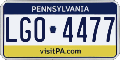 PA license plate LGO4477