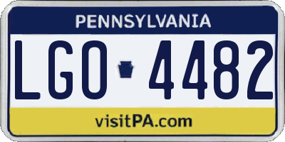 PA license plate LGO4482