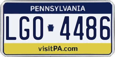 PA license plate LGO4486
