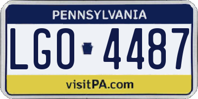 PA license plate LGO4487