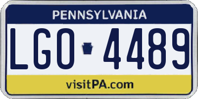 PA license plate LGO4489