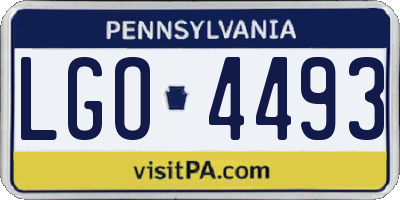 PA license plate LGO4493
