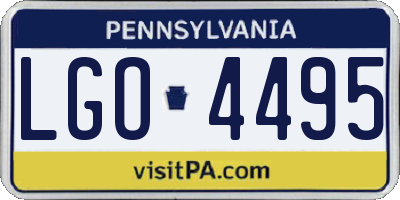 PA license plate LGO4495