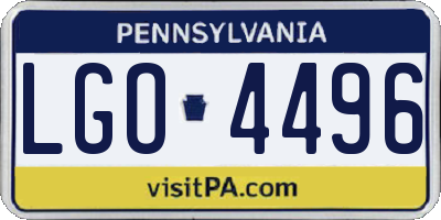 PA license plate LGO4496