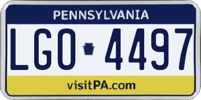 PA license plate LGO4497