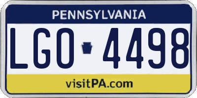 PA license plate LGO4498