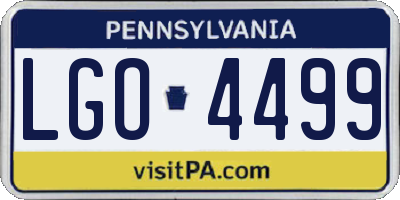 PA license plate LGO4499